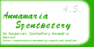 annamaria szentpetery business card