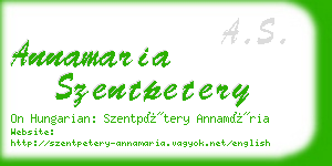 annamaria szentpetery business card